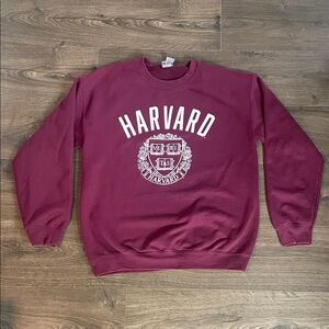 IvySport Harvard Maroon & White Crewneck Sweatshirt, Size Medium